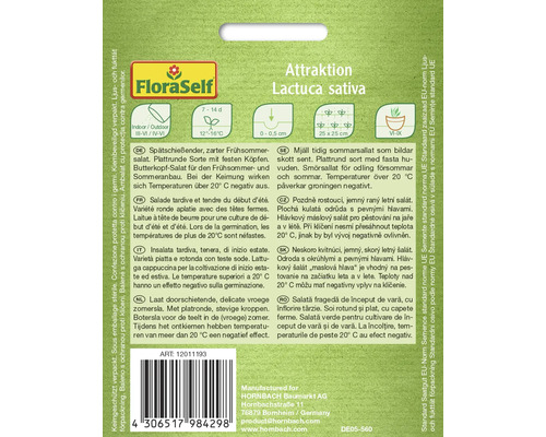 Sachet de graines Attraktion laitue à couper Lactuca sativa