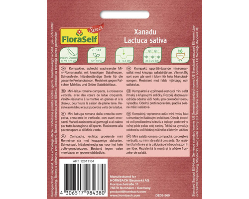 Sachet de graines Mini Laitue Romaine Xanadu Lactuca sativa