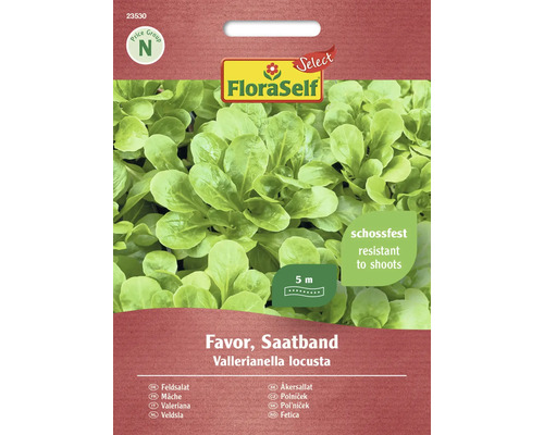 Feldsalat Favor, Saatband FloraSelf Select Samenfestes Saatgut Gemüsesamen Salatsamen FloraSelf Favor Feldsalat Saatband, resistent gegen Schossen