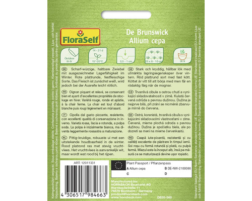 Paquet de graines de l''oignon De Brunswick Allium cepa