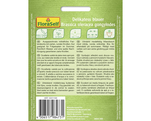 Samenpackung Delikatess blauer Kohlrabi Brassica oleracea gongylodes