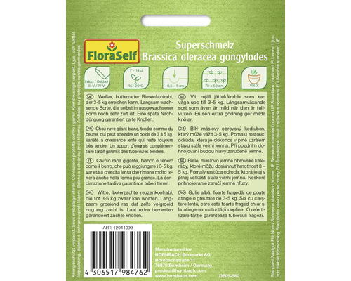 FloraSelf Superschmelz Riesenkohlrabi Saatgutpackung