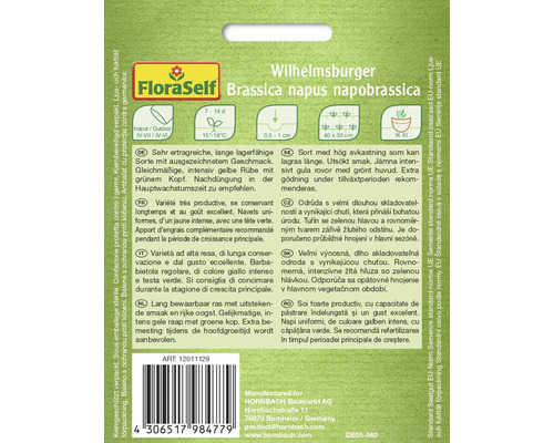 FloraSelf Wilhelmsburger Brassica napus napobrassica Saatgutpackung
