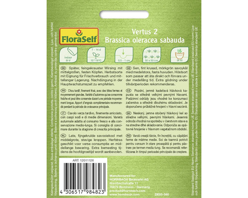 Paquet de graines Vertus 2 Brassica oleracea sabauda