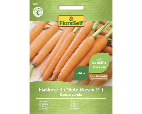 Möhre 2 Flakkese 2 ("Rote Riesen 2") FloraSelf samenfestes Saatgut Gemüsesamen FloraSelf Möhren-Saatgut Flakkese 2