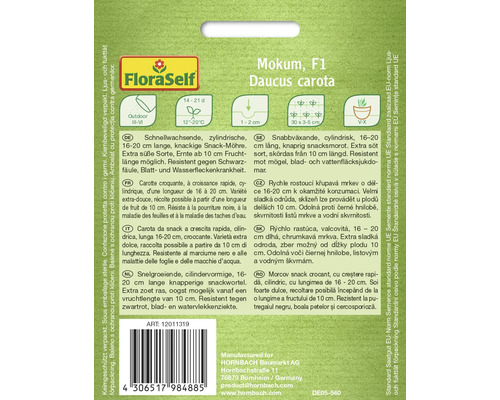 Mokum F1 Daucus carota Sämerei Packung