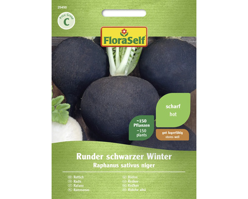 Radis Runder schwarzer Winter FloraSelf graines fixées graines de légumes