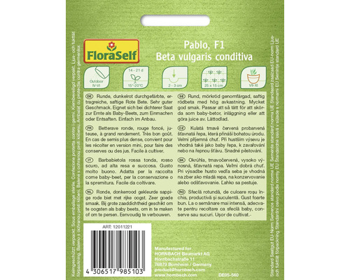 Sachet de graines de betterave rouge Pablo F1