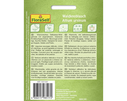 Verpackung für Waldknoblauch der Marke FloraSelf