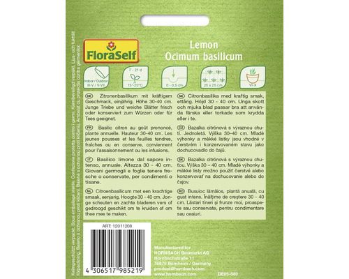 FloraSelf Basilic citron graines