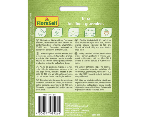 Sachet de graines d''aneth Tetra pour semis d''aneth