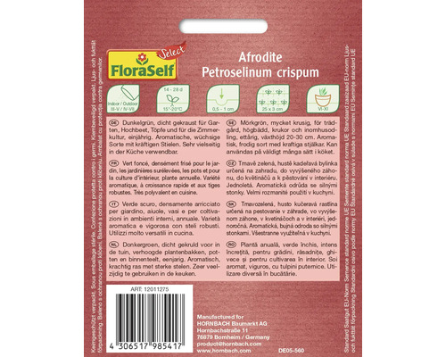 Sachet de graines de persil FloraSelf Afrodite