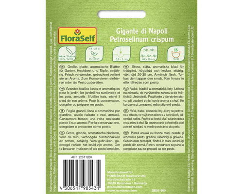 FloraSelf Gigante di Napoli Sachet de graines de persil