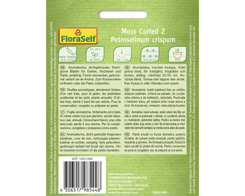 Sachet de graines de persil frisé mousse 2 FloraSelf