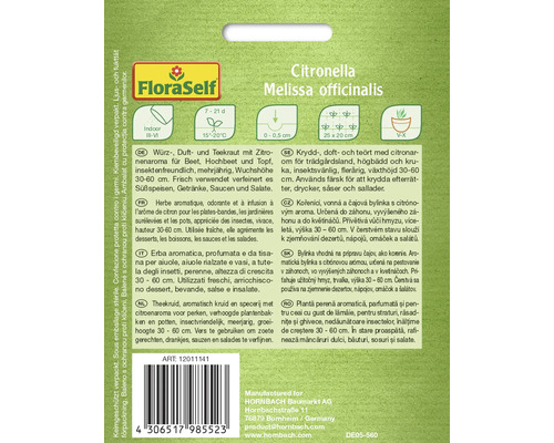 Citronelle Mélisse officinale sachet de graines