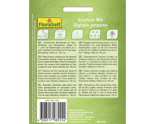 Sachet de graines Excelsior Mix Digitalis purpurea