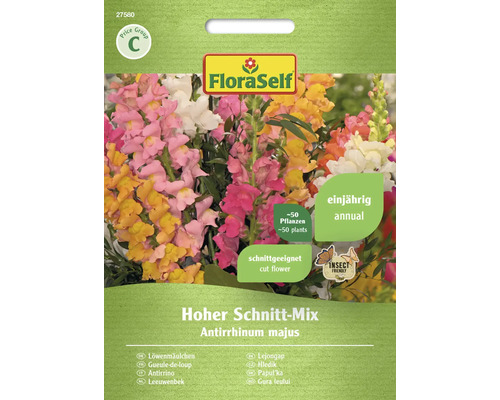 Löwenmäulchen FloraSelf Samenfestes Saatgut Blumensamen Hohe Schnitt-Mischung FloraSelf Hoher Schnitt-Mix Löwenmäulchen Blumensamenpackung