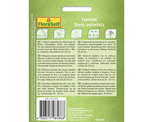 Sachet de graines Feenmix Iberis umbellata pour massifs, rocailles, bacs et jardinières