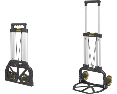 Deux diables de manutention Stanley avec poignée extensible