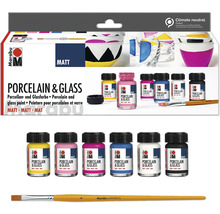Kit de démarrage Marabu Porcelain & Glass mat 6x 15 ml