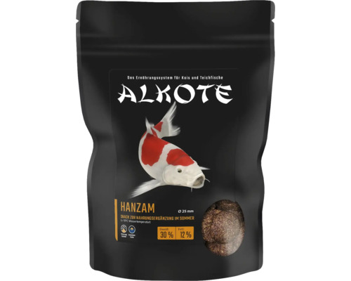 Alimentation de bassin ALKOTE Hanzam Koi Snack 425 g snack pour poissons koï gros flocons qui flottent Ø env. 25 mm, idéal pour nourrir à la main
