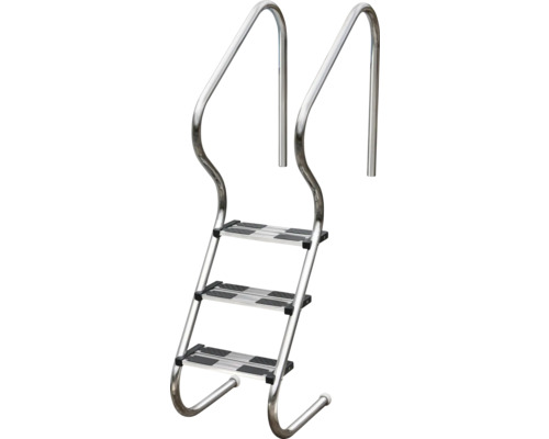 Schwimmbadleiter aus Edelstahl mit drei Stufen