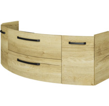 Holz Waschtischunterschrank mit zwei Schubladen und Griffen