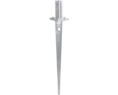 Einschlag-Bodenhülse ALBERTS für rechteckige Stahlrohr-Zaunpfosten 120 x 910 mm silber Einschlag-Bodenhülse ALBERTS für rechteckige Stahlrohr-Zaunpfosten 120 x 910 mm silber
