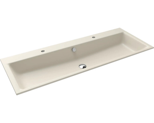 Lavabo encastré Lavabo double KALDEWEI PURO 120 x 46 cm warm beige 20 mat avec revêtement Emaillé 907106043661