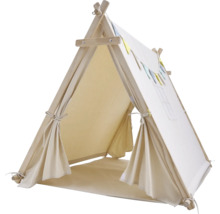 Tente de jeu pour enfants avec cadre en bois et revêtement en tissu
