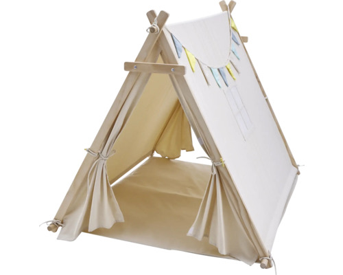 Tente de jeu en tissu et en bois