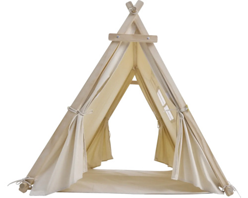 Tipi en bois et en tissu