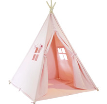 Tente de jeu rose avec fenêtres pour enfants