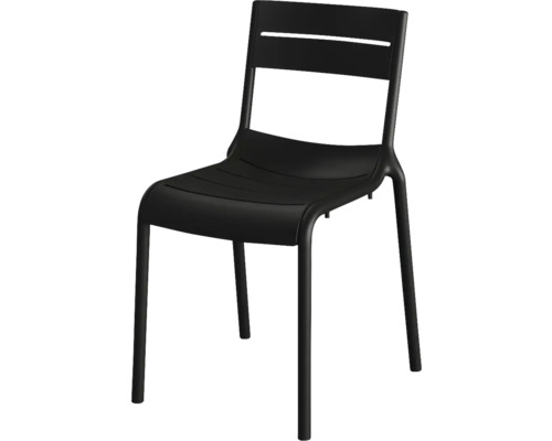 Chaise de terrasse Calor plastique 55 × 49 × 82 cm empilable noir