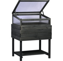 Jardinière surélevée en bois avec serre et étagère de rangement