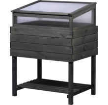Jardinière surélevée en bois avec châssis de couche et étagère