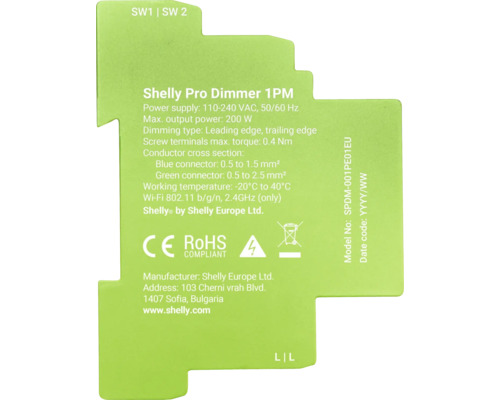 Informations sur le produit Shelly Pro Dimmer 1PM