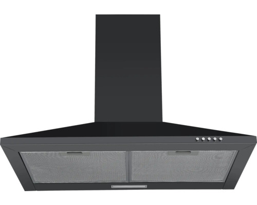 Hotte murale PKM 6091BH largeur x profondeur 60 x 47,5 cm noir Hotte d''aspiration noire