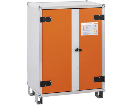 Armoire de charge pour batteries Cemo Premium Plus 8/10 avec pieds monophasée Armoire de stockage de produits dangereux à deux portes