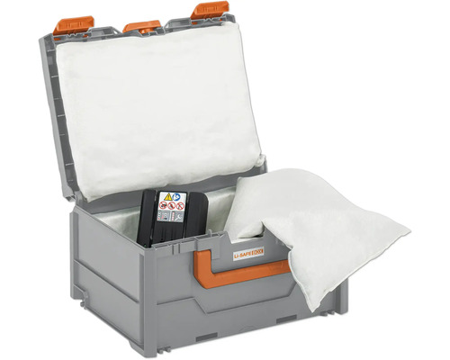 Boîte U-Safe ouverte avec chargeur et coussins