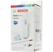 Kit d''entretien Bosch VeroSeries dans son emballage avec filtre à eau Brita, pastilles de nettoyage et brosse de nettoyage