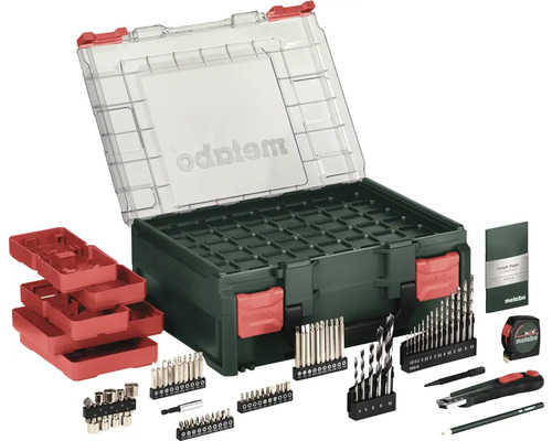 Mallette à outils Metabo avec jeu de forets, jeu d''embouts, outils de mesure et accessoires