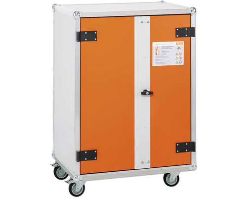 Armoire de stockage pour batteries Cemo Premium 8/10 avec roulettes monophasée Armoire de rangement à roulettes
