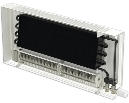Coupe transversale d''un radiateur avec tuyaux et ailettes de refroidissement