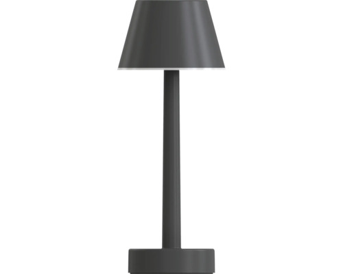 Lampe de table LED RGB 5W35 lm 2700 K blanc chaud rechargeables avec USB-C H 240 mm Lucca noir
