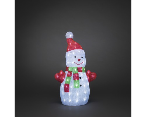 Figurine lumineuse Konstsmide LED acrylique bonhomme de neige h 50 cm couleur d'éclairage blanc neutre avec variateur