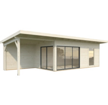 Gartenhaus Palmako Andrea 17,1 m² Schiebetür Isolierglas inkl. Fußboden 639 x 402 cm natur