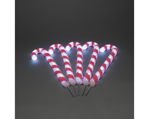 Figurine lumineuse Konstsmide LED acrylique sucre d'orge couleur d'éclairage blanc neutre