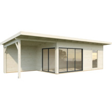 Gartenhaus Palmako Andrea 17,1 + 7,9 m² inkl. Fußboden 920 x 402 cm natur
