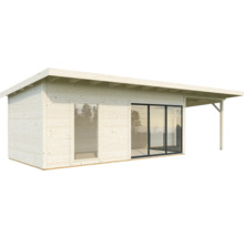 Gartenhaus Palmako Andrea 17,1 + 7,9 m² inkl. Fußboden 920 x 402 cm natur